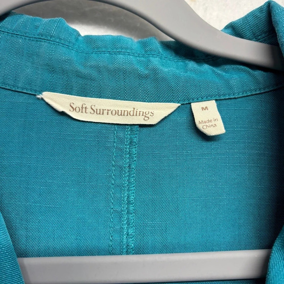 Soft Surroundings Marcie Jacket Womens M Medium Tencel Button Up Notch Pockets - Picture 4 of 8